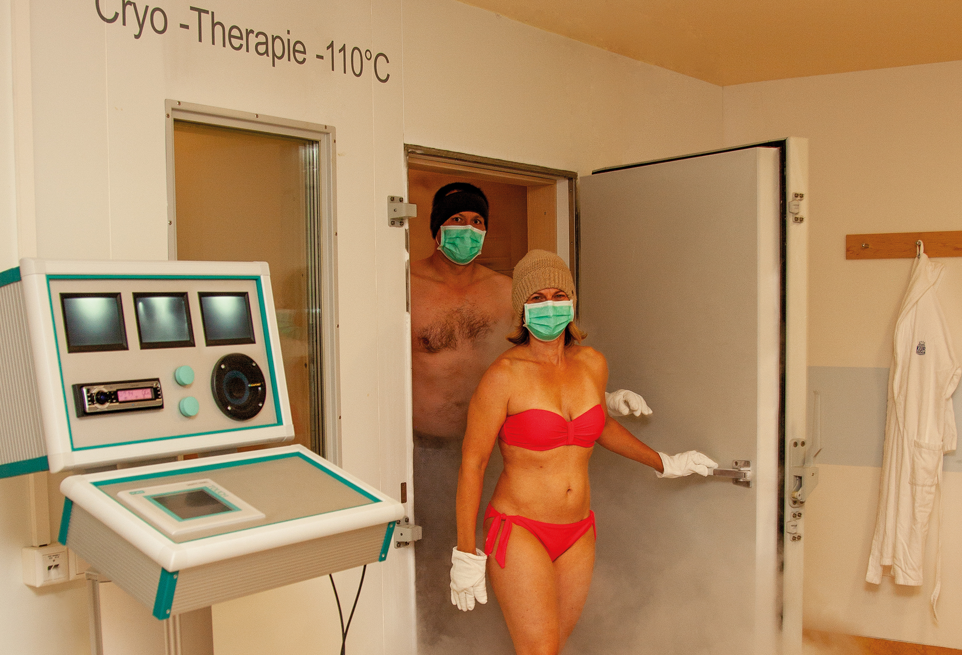Ganzkörperkältekammer mit minus 110 Grad Celsius als Therapie im Gesundheitshotel