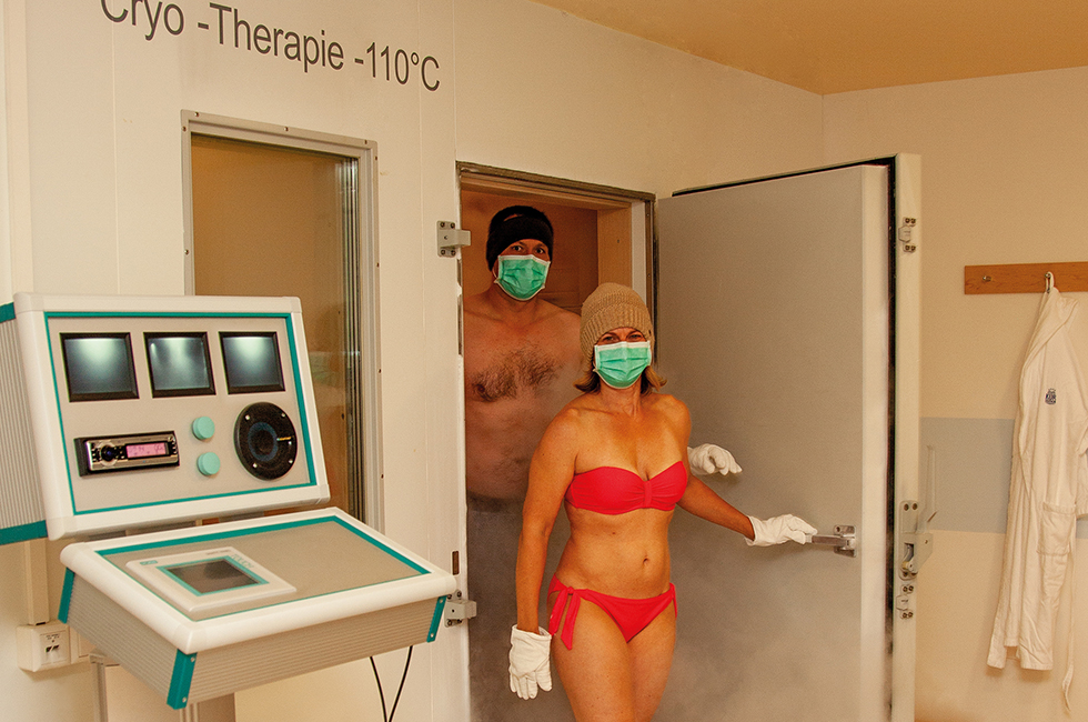 Ganzkörperkältekammer mit minus 110 Grad Celsius als Therapie im Gesundheitshotel.