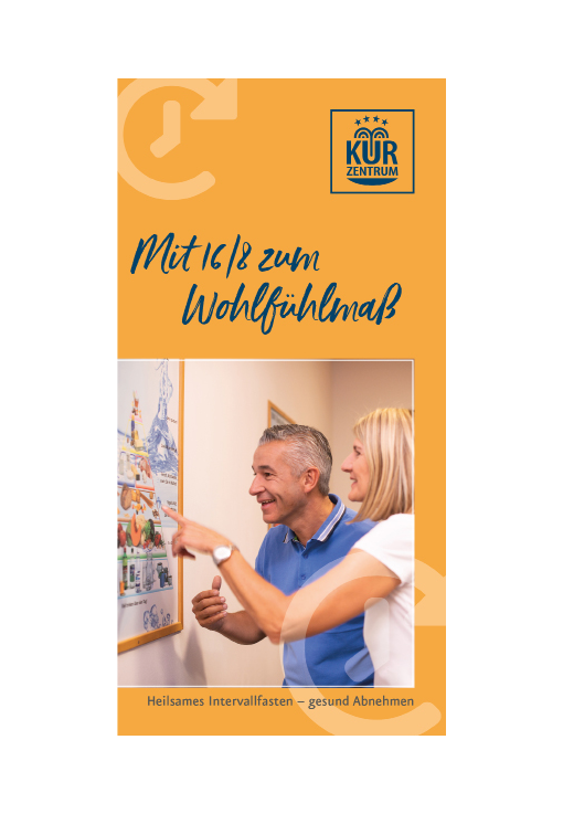 Informationsflyer zu Intervallfasten 16/8 im Kurzentrum Waren (Müritz) 2020