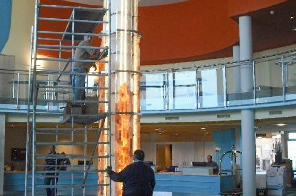 Die letzten Bauarbeiten kurz vor der Eröffnung im Kurzentrum Waren (Müritz) im Juni 2012 (Foto: Fritz Kreuzer)